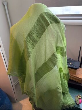 Sammy lime green Cotton Scarf - Vibrant Wrap Style.